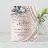 冬の花ハイヒール、風船80誕生日 招待状 (スタンド正面)