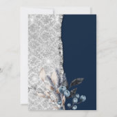 冬の花プロセッコネイビーブルーキンセアニェラ 招待状 (裏面)