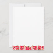 冬の花ポインセチア結婚式の日付を保存 セーブザデート (裏面)