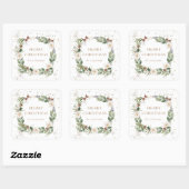 冬の花モノグラムホリデーゴールドスパークル スクエアシール (シート)