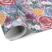 冬の花ユール（キリスト降誕祭）クリスマスラッピング紙 ラッピングペーパー (ロールコーナー)