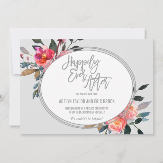 冬の花リースの駆け落ち発表 案内状 (正面)