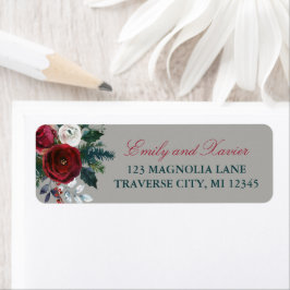 冬の花卉 ホリデー クリスマス 12月 住所 ラベル