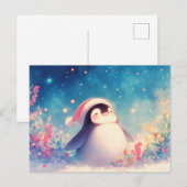 冬の花園のクリスマスペンギン ポストカード (正面/裏面)