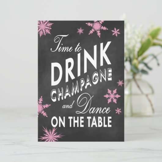 冬の花嫁の最後の夜 シャンパンを飲む時間 招待状 (スタンド正面)