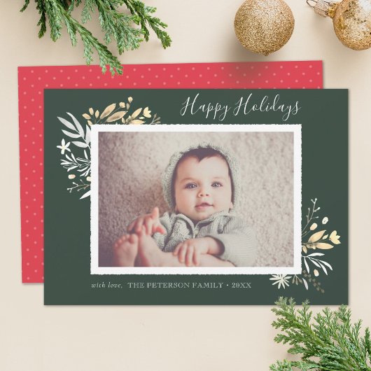 冬の花束ハッピーホリデーズフォトカード カード