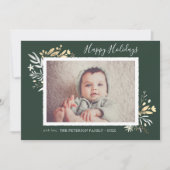 冬の花束ハッピーホリデーズフォトカード カード (正面)