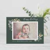 冬の花束ハッピーホリデーズフォトカード カード (スタンド正面)