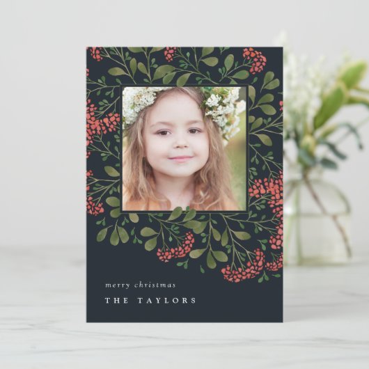 冬の花束 |ホリデーフォトカード シーズンカード (スタンド正面)