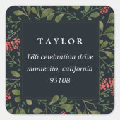 冬の花束 |休日の差出人住所 スクエアシール (正面)