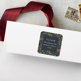 冬の花束 |休日の差出人住所 スクエアシール