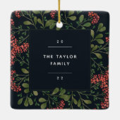 冬の花束 |写真エレガントパーソナライズされた セラミックオーナメント (裏面)