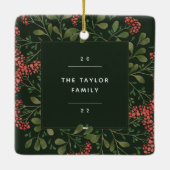 冬の花束 |写真エレガントパーソナライズされた セラミックオーナメント (裏面)