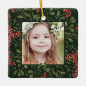 冬の花束 |写真エレガントパーソナライズされた セラミックオーナメント (正面)