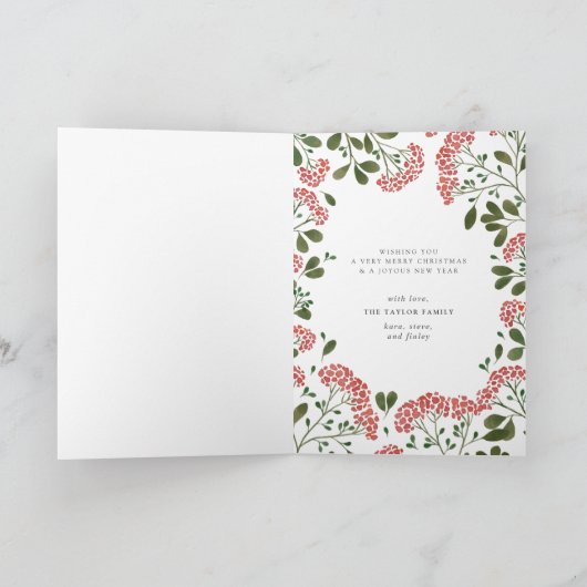 冬の花束 |折り畳みホリデーカード シーズンカード (内部)