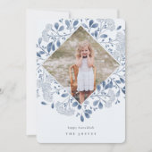 冬の花束 |水エレガント色ハヌカー写真 シーズンカード (正面)