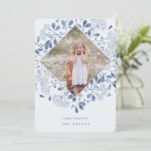 冬の花束 |水エレガント色ハヌカー写真 シーズンカード (スタンド正面)