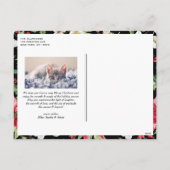 冬の花柄ブラッククリスマスフォト シーズンポストカード (裏面)