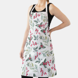 冬の花柄 エプロン