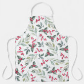 冬の花柄 エプロン (正面)