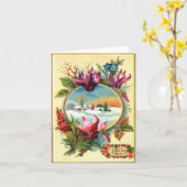 冬の花柄 カード (黄色い花)