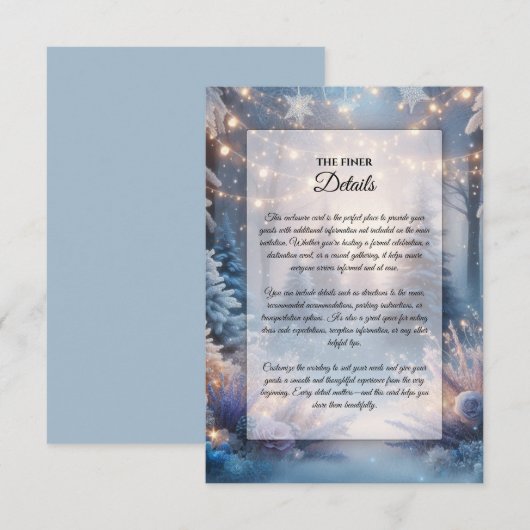 冬の花模様で霜が降りた結婚松 エンクロージャーカード (正面/裏面)