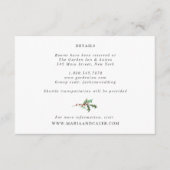 冬の花模様とエバ結婚ーグリーンの詳細カード 招待状 (正面)