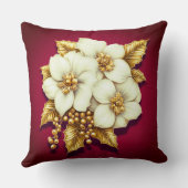 冬の花模様のアニバーサリー・ピロー クッション (裏面)