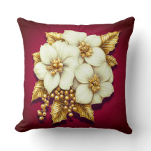 冬の花模様のアニバーサリー・ピロー