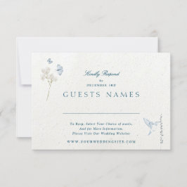 冬の花模様クラシック結婚のQRコードRSVP 招待状