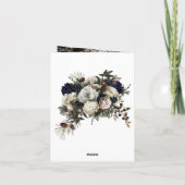 冬の花模様針葉樹クリスマスホリデー カード (裏面)