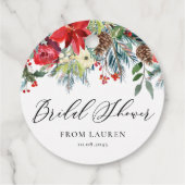 冬の花環のガーランド　ブライダルシャワーの花 フェイバータグ (裏面)