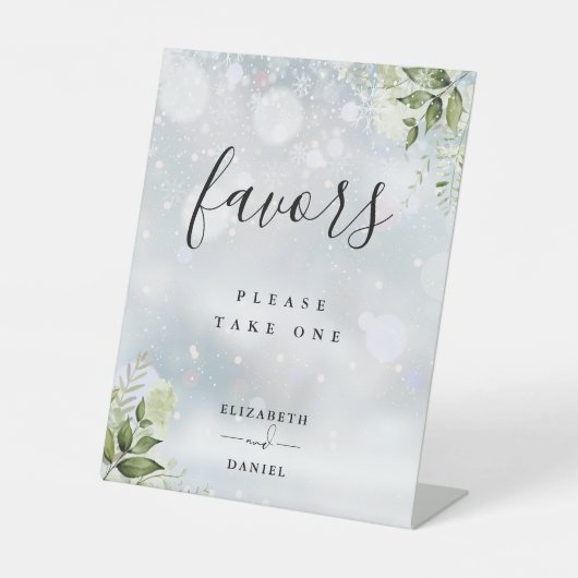 冬の花緑贈り物 テーブル 台座サイン (正面)