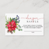 冬の花赤ちゃんシャワーおむつラッフル エンクロージャーカード (正面)