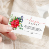 冬の花赤ちゃんシャワーおむつラッフル エンクロージャーカード