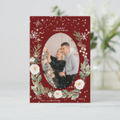 冬の花輪の写真　ハッピー ホリデー カード (スタンド正面)