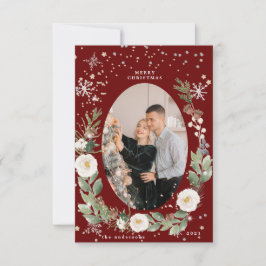 冬の花輪の写真　ハッピー ホリデー カード