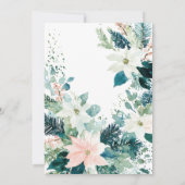 冬の花 エレガントなリース ポインセチア 洗礼 招待状 (裏面)