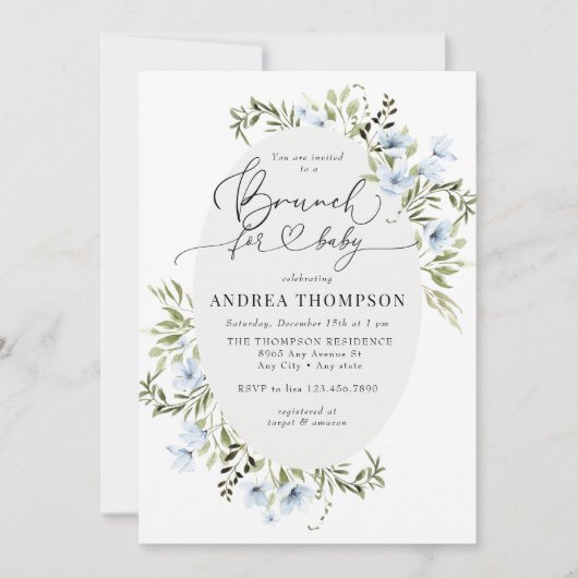 冬の花 | ベイビーブランチ 招待状 (正面)