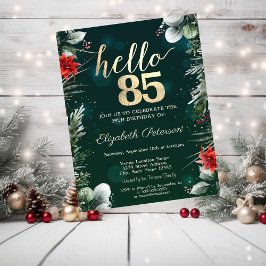 冬の花 ポインセチア グリーン 85歳の誕生日 招待状
