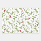 冬の花、果実、葉 ラッピングペーパーシート (正面2)