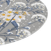冬の花：繊細な花柄 カッティングボード (角)