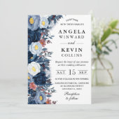 冬の花(青と白結婚) 招待状 (スタンド正面)