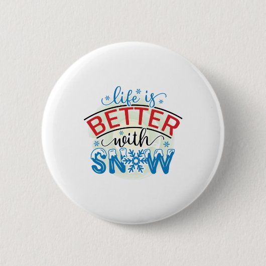 冬の芸術生活は雪に恵まれている 缶バッジ (正面)
