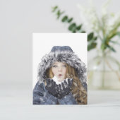 冬の若い美少女 ポストカード (スタンド正面)