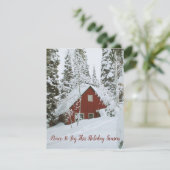 冬の荒野のログハウスバケーション シーズンカード (スタンド正面)