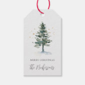 冬の華やかなパーソナライズされたクリスマス ギフトタグ (正面)
