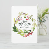 冬の葉っぱのSave the Dateカード セーブザデート (スタンド正面)