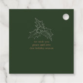 冬の葉のエレガントスクリプトフェイクフォイルホリデー フェイバータグ (裏面)