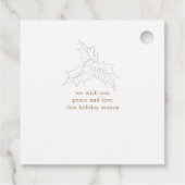 冬の葉のエレガントスクリプトフェイクフォイルホリデー フェイバータグ (裏面)